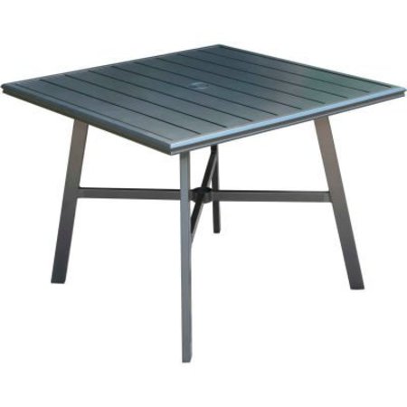 ALMO FULFILLMENT SERVICES LLC Hanover All-Weather Commercial-Grade Aluminum 38" Square Slat-Top Dining Table HANCMDNTBL-38SL